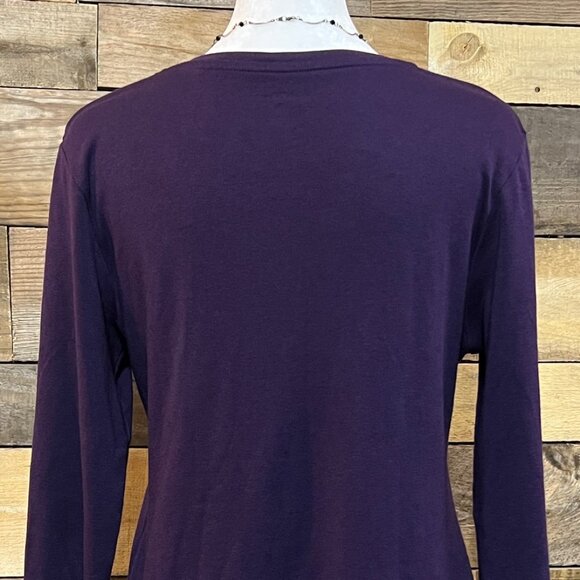 Eddie Bauer Purple Women's V Neck top Size Medium - Picture 9 of 10